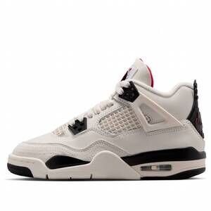 NEW NIKE grade school kids' air jordan 4 retro og flight club shoes in white/bla